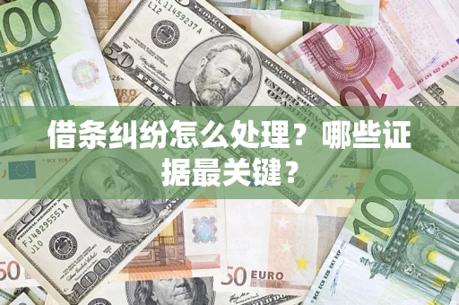 济南借条纠纷怎么处理？哪些证据最关键？