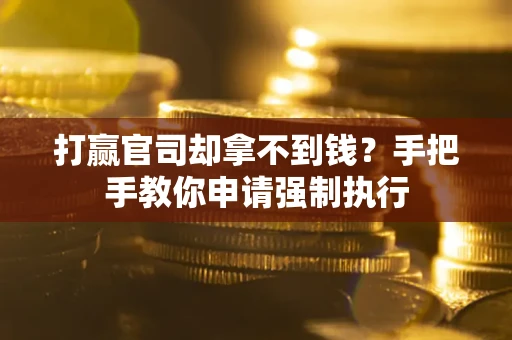 济南打赢官司却拿不到钱？手把手教你申请强制执行