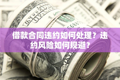 济南借款合同违约如何处理？违约风险如何规避？