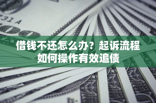 济南借钱不还怎么办？起诉流程如何操作有效追债